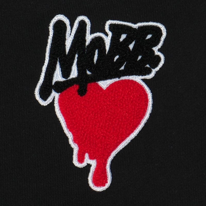 HEART DRIP WAPPEN ZIP HOODIE -BLACK- (KIDS)