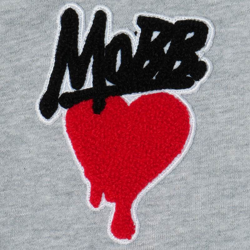 HEART DRIP WAPPEN ZIP HOODIE -GREY- (KIDS)