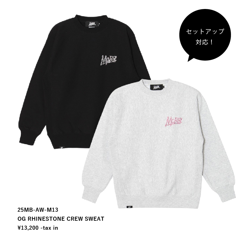 OG RHINESTONE SWEAT PANTS -BLACK-