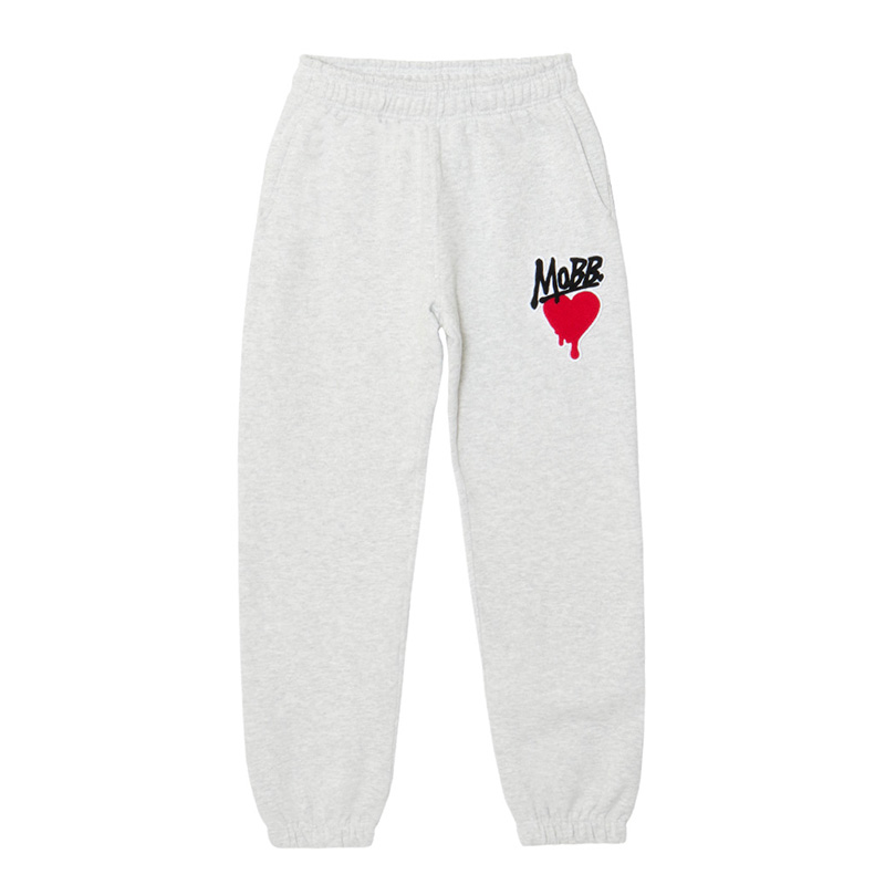 HEART DRIP WAPPEN SWEAT PANTS -GREY-
