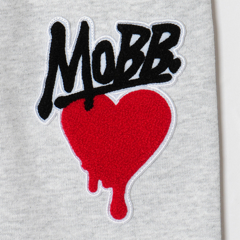 HEART DRIP WAPPEN SWEAT PANTS -GREY-