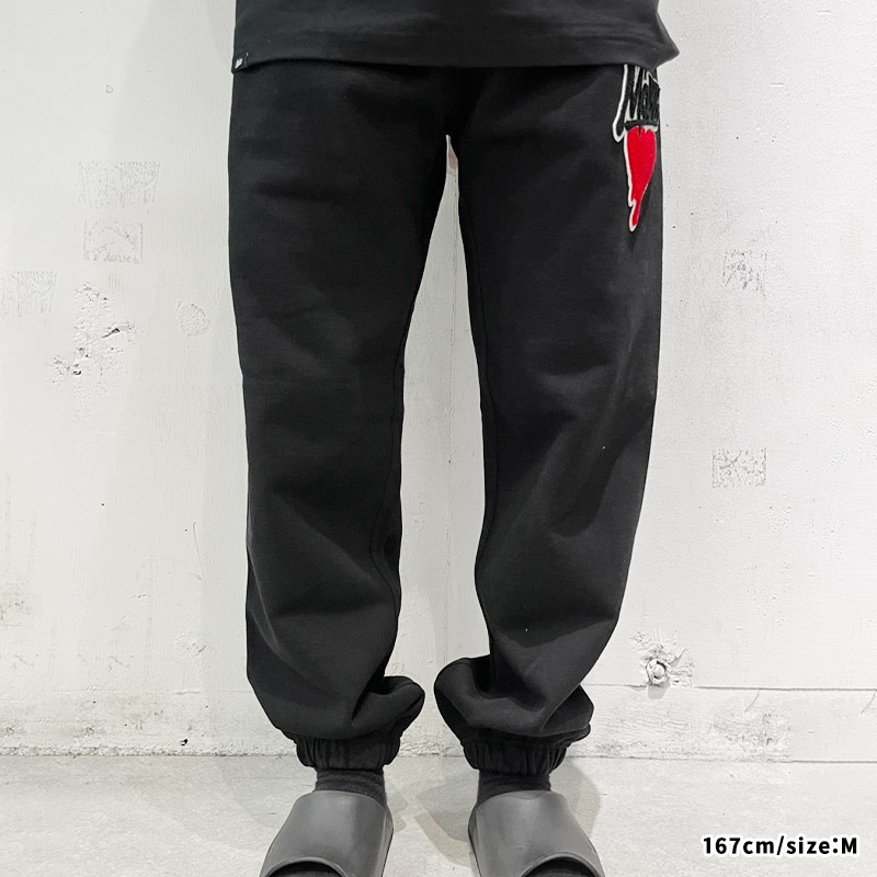 HEART DRIP WAPPEN SWEAT PANTS -GREY-