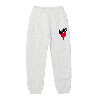 HEART DRIP WAPPEN SWEAT PANTS -GREY-