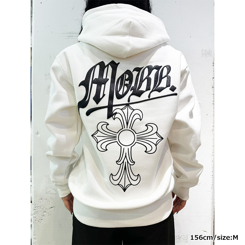 CROSS HOODIE -WHITE-