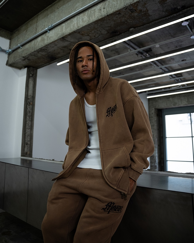 OLD OG PIGMENT ZIP HOODIE -GREY-