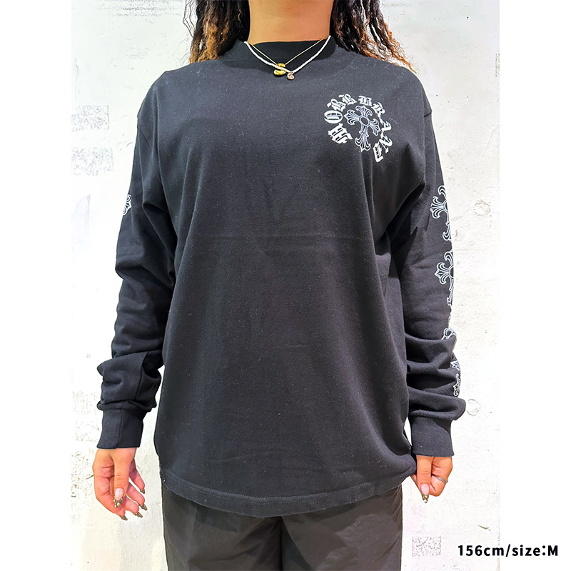 CROSS SLEEVE L/S T-SHIRT -BLACK-