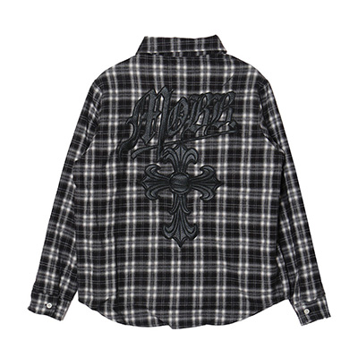 CROSS WAPPEN CHECK L/S SHIRT -BLACK-