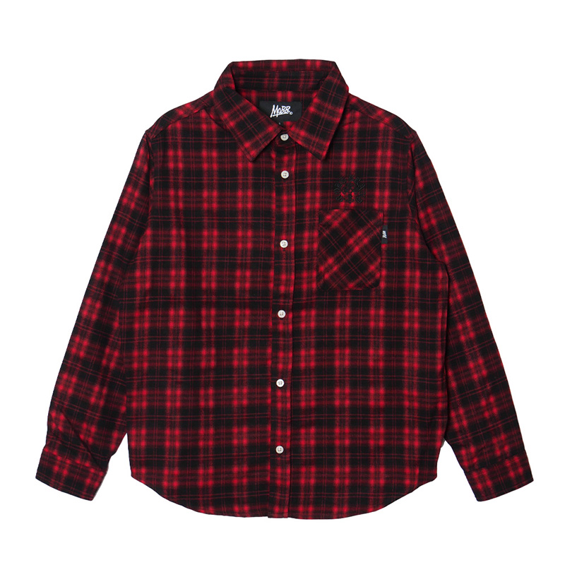 CROSS WAPPEN CHECK L/S SHIRT -RED-