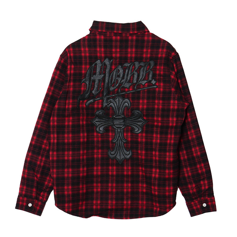 CROSS WAPPEN CHECK L/S SHIRT -RED-