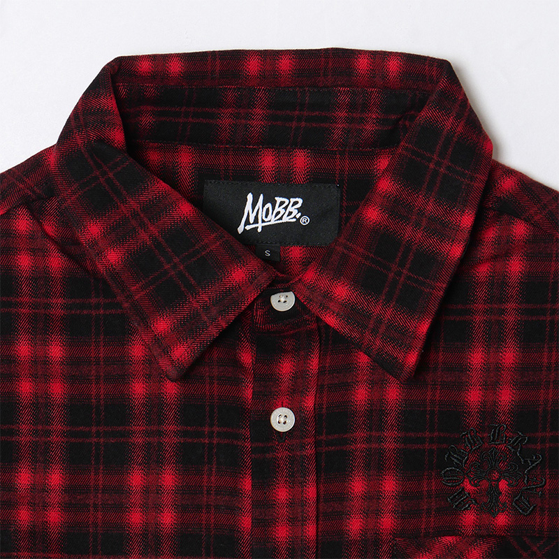 CROSS WAPPEN CHECK L/S SHIRT -RED-