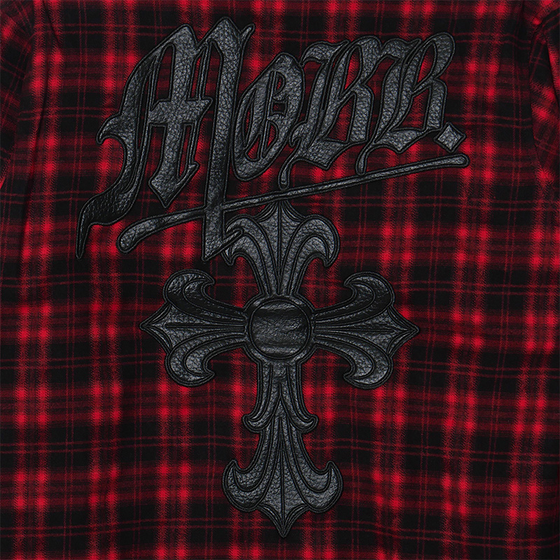 CROSS WAPPEN CHECK L/S SHIRT -RED-