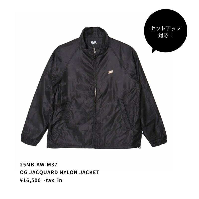 OG JACQUARD NYLON PANTS -BLACK-