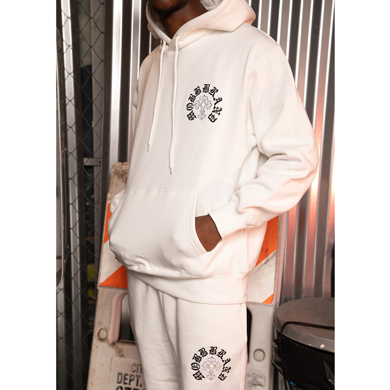 CROSS WAPPEN HOODIE -WHITE-