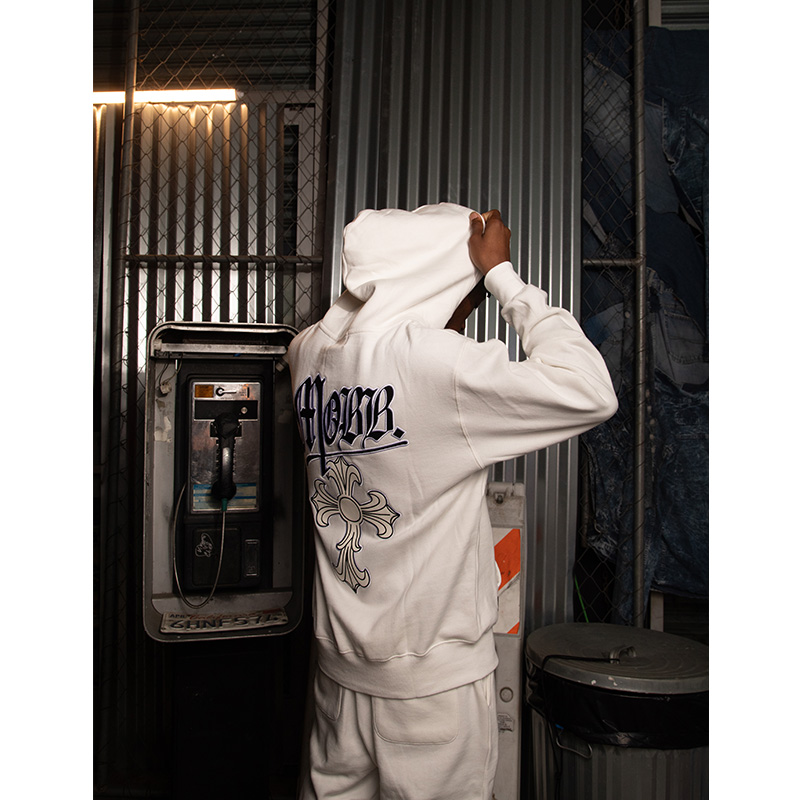 CROSS WAPPEN HOODIE -WHITE-
