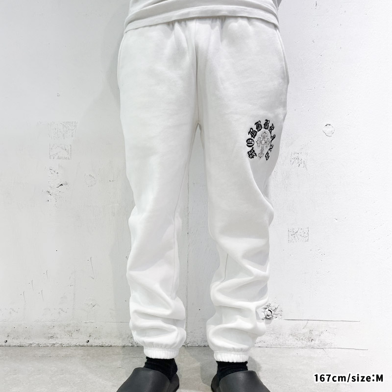 CROSS SWEAT PANTS -WHITE-