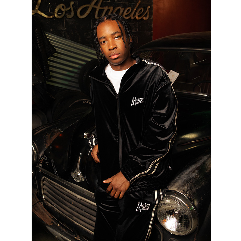 VELOR TRACK JACKET -BLACK-