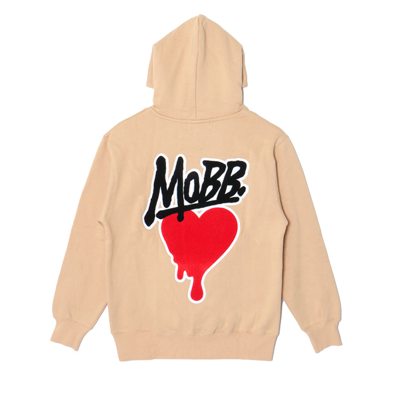 HEART DRIP WAPPEN HOODIE -BEIGE-