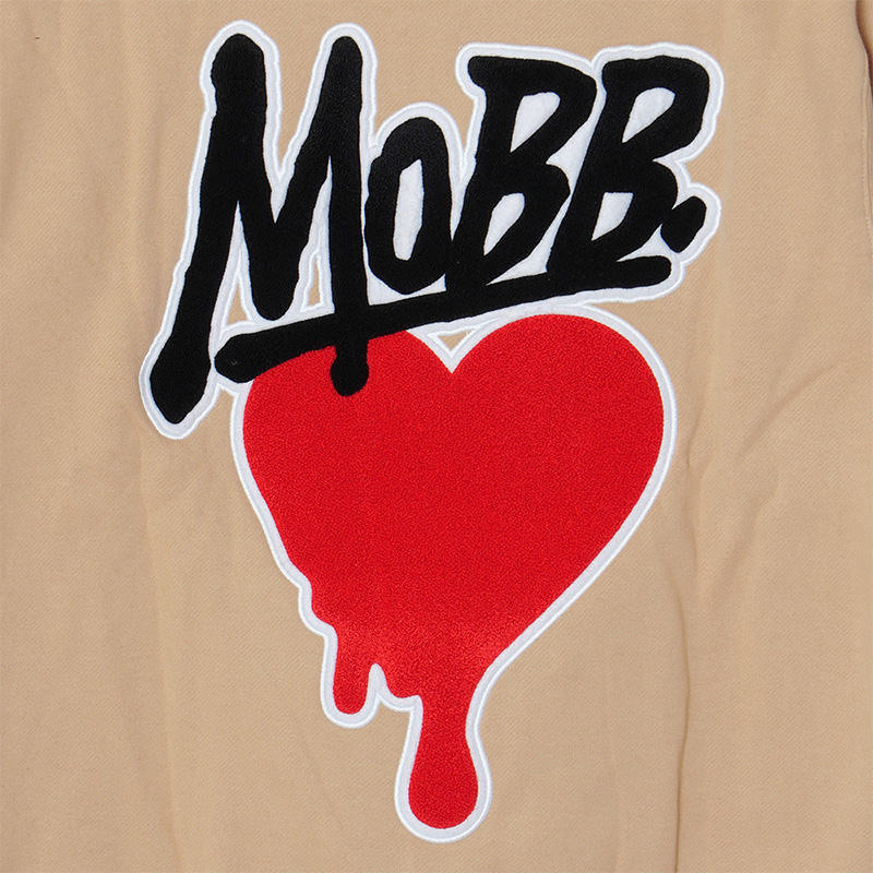 HEART DRIP WAPPEN HOODIE -BEIGE-