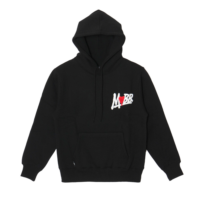 HEART DRIP WAPPEN HOODIE -BLACK-