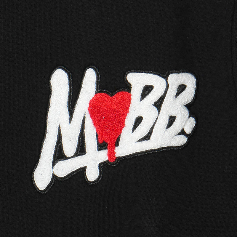 HEART DRIP WAPPEN HOODIE -BLACK-