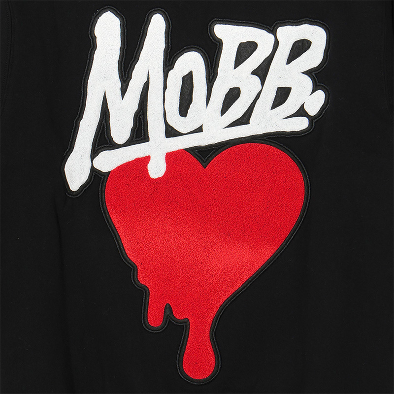 HEART DRIP WAPPEN HOODIE -BLACK-