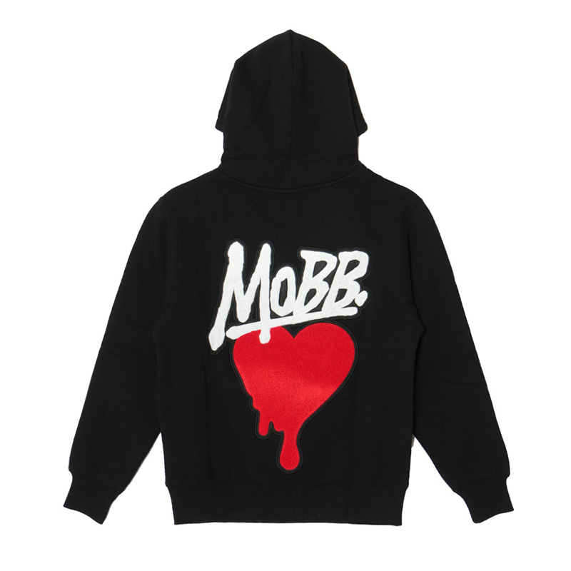 HEART DRIP WAPPEN HOODIE -BLACK-