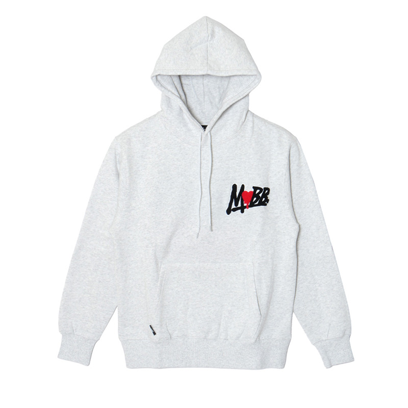 HEART DRIP WAPPEN HOODIE -GREY-