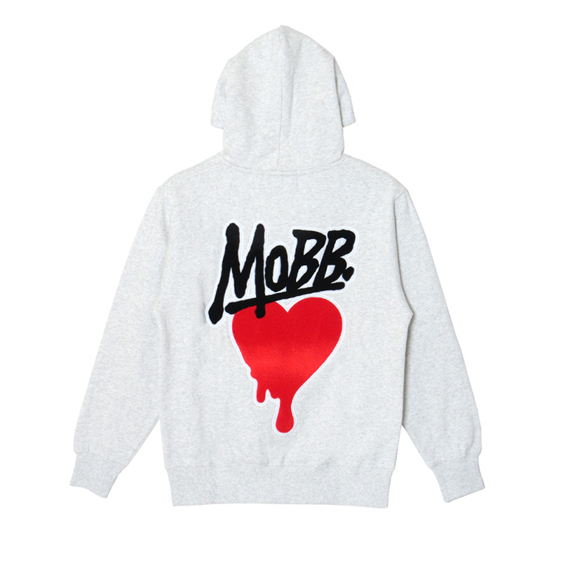 HEART DRIP WAPPEN HOODIE -GREY-