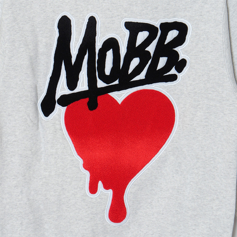 HEART DRIP WAPPEN HOODIE -GREY-