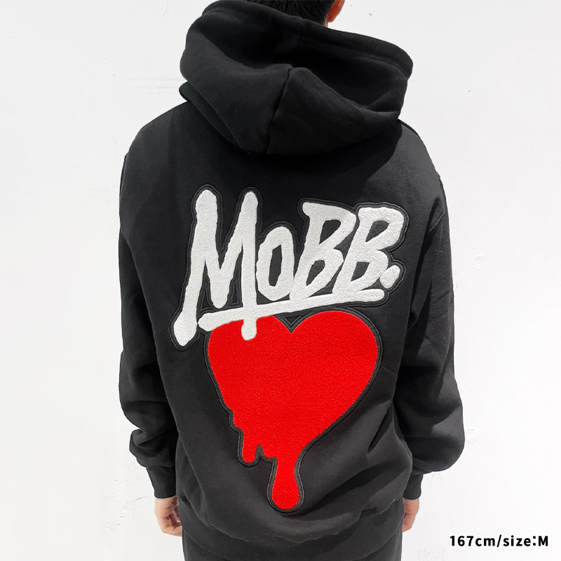 HEART DRIP WAPPEN HOODIE -GREY-