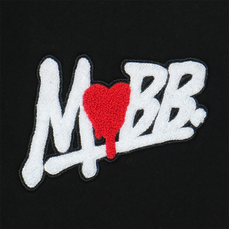 HEART DRIP WAPPEN PANTS -BLACK-
