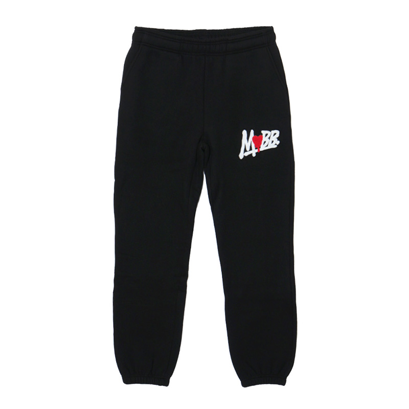 HEART DRIP WAPPEN PANTS -BLACK-