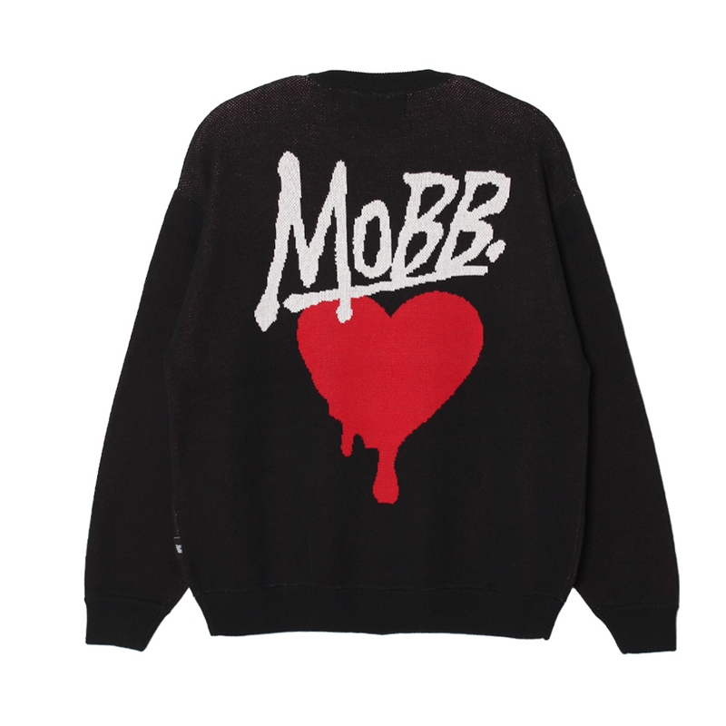 HEART DRIP KNIT -BLACK-