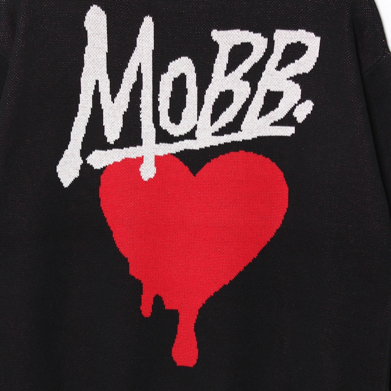 HEART DRIP KNIT -BLACK-