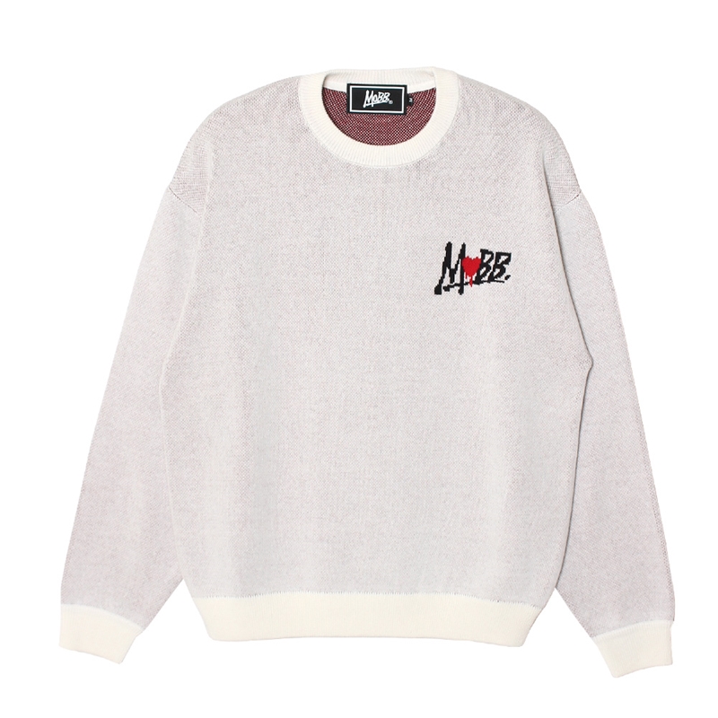 HEART DRIP KNIT -WHITE-