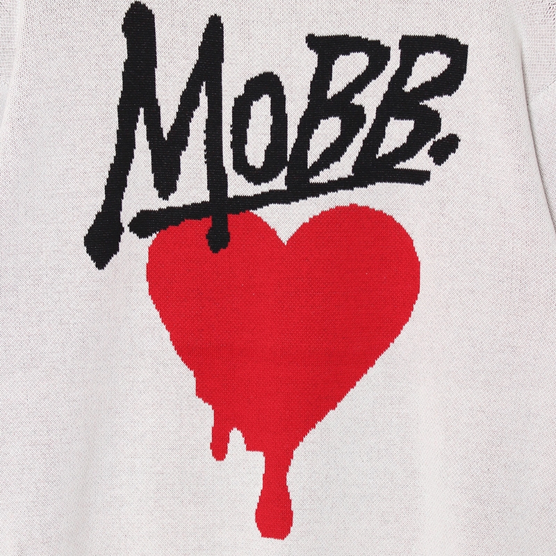 HEART DRIP KNIT -WHITE-
