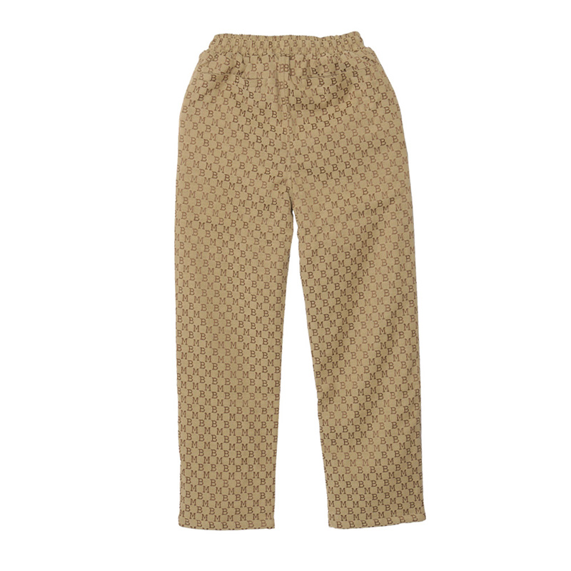MONOGRAM JACQUARD  TRACK PANTS -BEIGE-