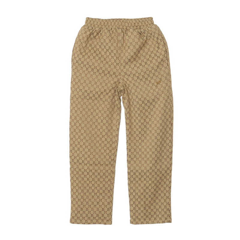 MONOGRAM JACQUARD  TRACK PANTS -BEIGE-