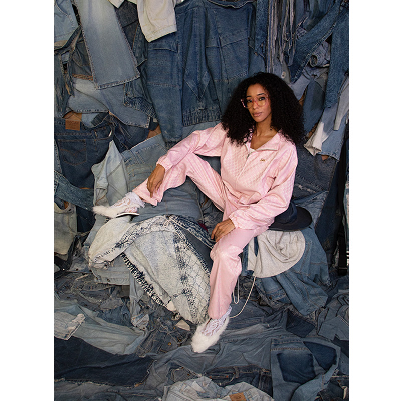 MONOGRAM JACQUARD  TRACK PANTS -PINK-