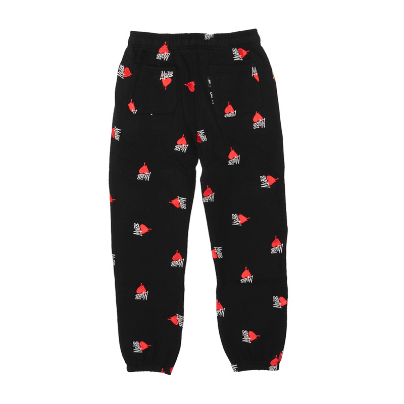 HEART DRIP PATTERN PANTS -BLACK-