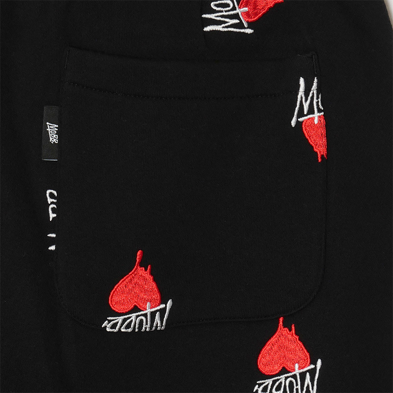 HEART DRIP PATTERN PANTS -BLACK-