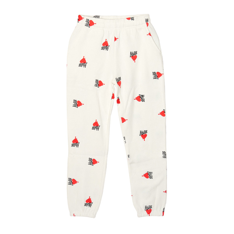 HEART DRIP PATTERN PANTS -WHITE-