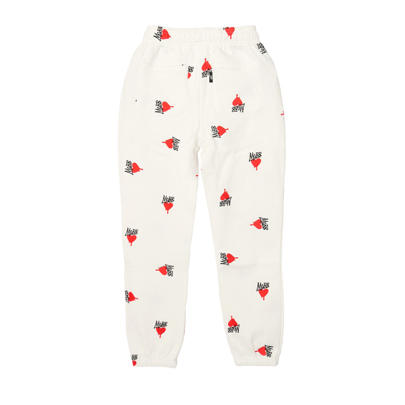 HEART DRIP PATTERN PANTS -WHITE-