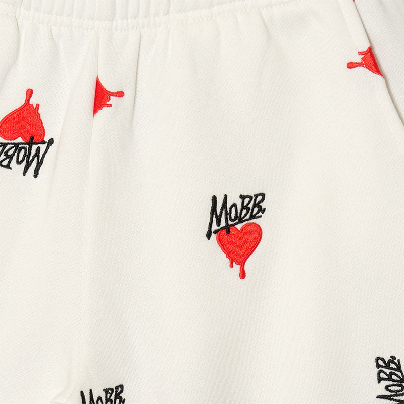 HEART DRIP PATTERN PANTS -WHITE-