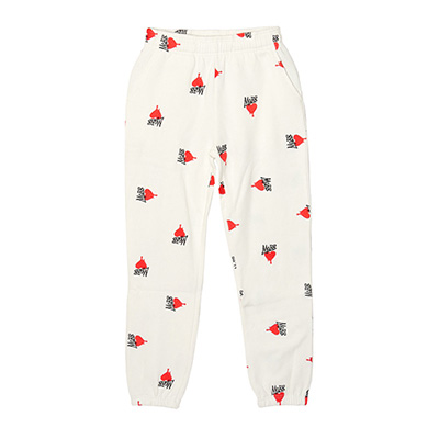 HEART DRIP PATTERN PANTS -WHITE-