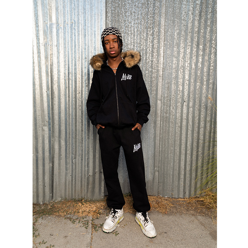 OG MAGNUM FUR ZIP HOODIE -BLACK-