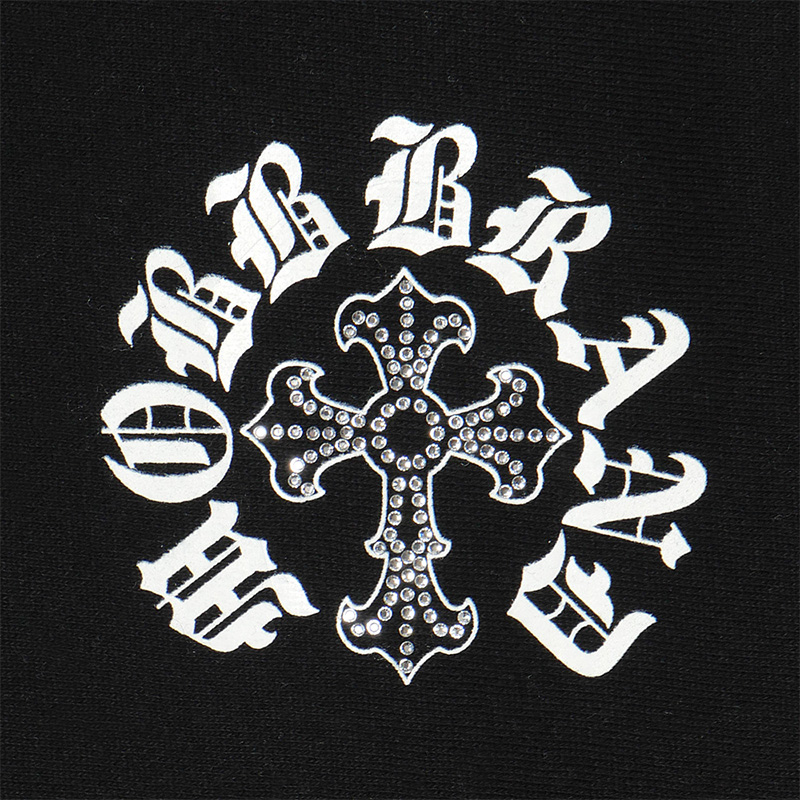 CROSS STUDS STONE HOODIE -BLACK-