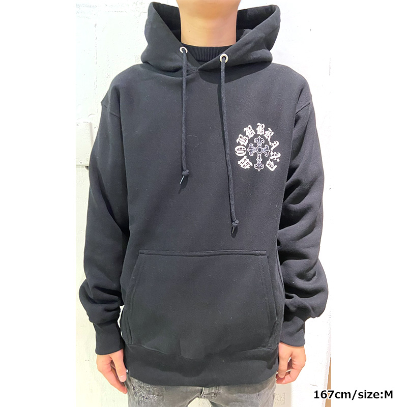 CROSS STUDS STONE HOODIE -BLACK-