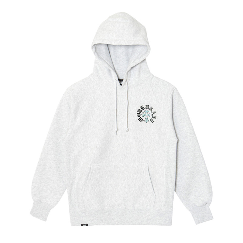 CROSS STUDS STONE HOODIE -GREY-