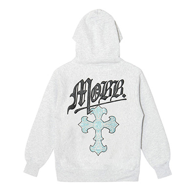 CROSS STUDS STONE HOODIE -GREY-